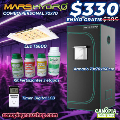 Canopia Growshop Quito | Kit personal Mars Hydro 70x70 con fertilizantes y temporizador - Saldos Septiembre 2024