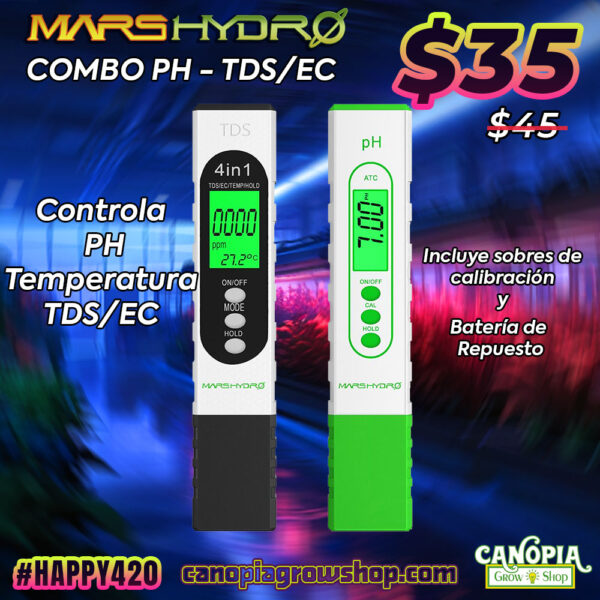Canopia Growshop Quito - Ecuador | Combo MarsHydro PH metro y TDS para Hidropónicos