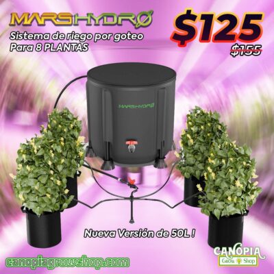 CanopiaGrowshop.com | Quito | Disponible en todo el Ecuador | Sistema de riego por goteo Mars Hydro para 8 plantas - 50L
