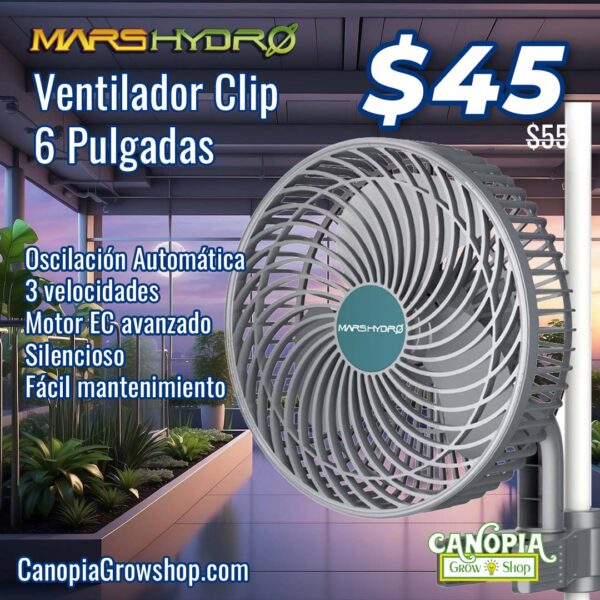 Canopiagrowshop.com | Quito - Ecuador | Ventilador Clip Mars Hydro 6 pulgadas para indoor|