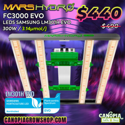 Canopia Growshop | Iluminación para Indoor | Mars Hydro FC3000 EVO | Luz led de cultivo 300W - Quito - Ecuador