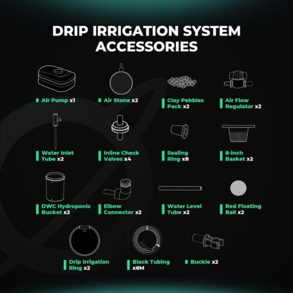 Canopia Growshop Quito - Ecuador | sistema hidropónico DWC Mars Hydro de 5 galones con 2 cubetas - Contenido