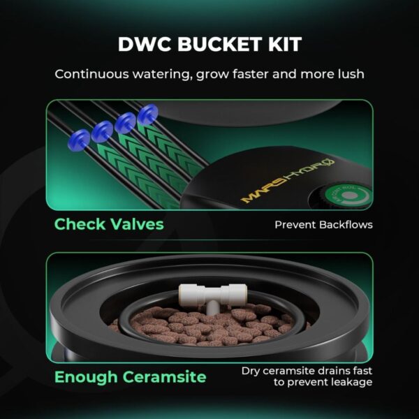 Canopia Growshop Quito - Ecuador | sistema hidropónico DWC Mars Hydro de 5 galones con 2 cubetas - Sistema de circulacion de agua