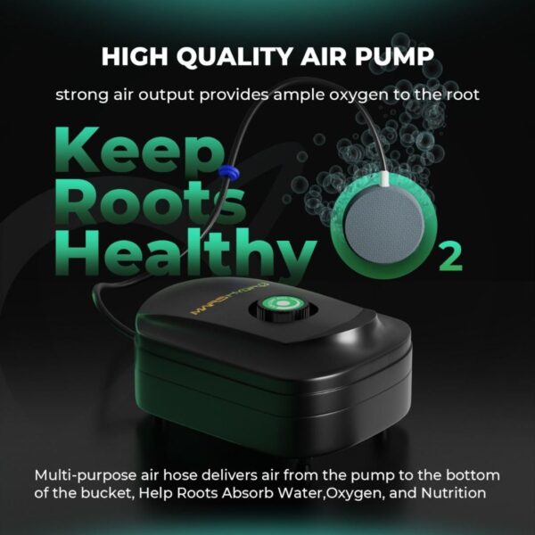 Canopia Growshop Quito - Ecuador | sistema hidropónico DWC Mars Hydro de 5 galones con 2 cubetas - Bomba de aire de alta calidad