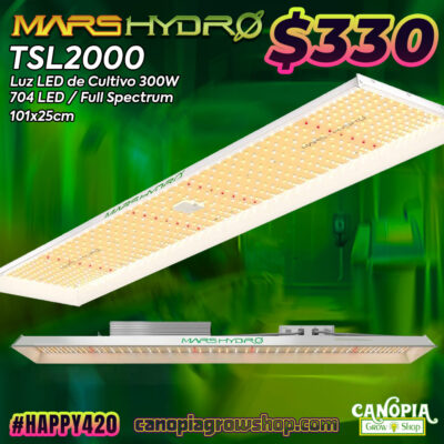 Canopia Growshop | Mars Hydro TSL2000 | Luz led de cultivo 300W Full spectrum - Quito - Ecuador